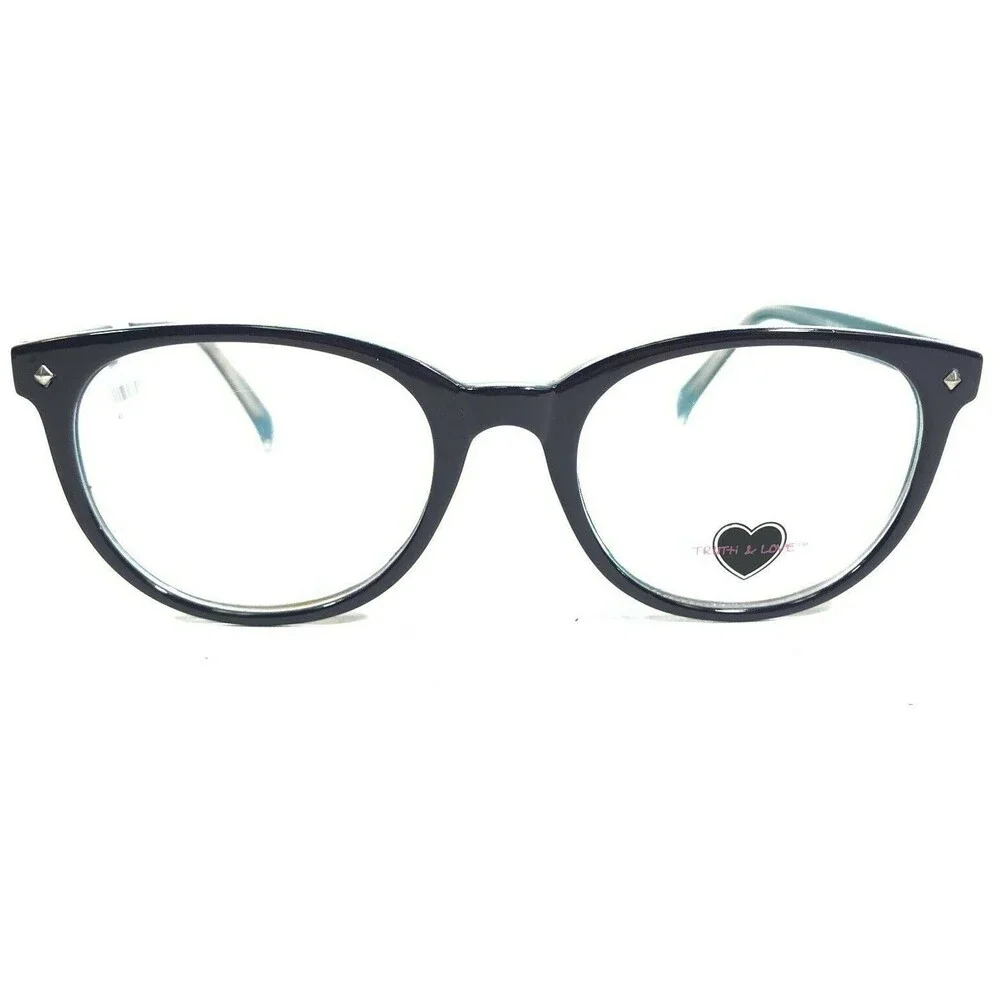 Truth & Love Eyeglasses Frames T&L 10 COL 50 Blue Purple Round 50-19-140
